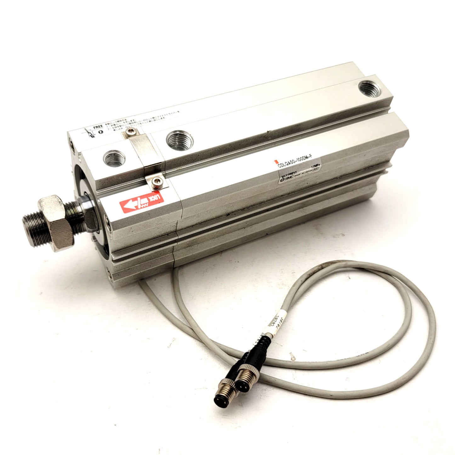 Used SMC CDLQA50-100DM-F Double Acting Compact Cylinder W/Lock & Switch Stroke: 100mm