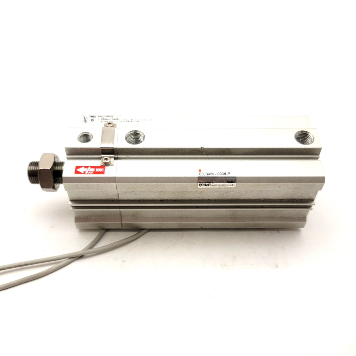 Used SMC CDLQA50-100DM-F Double Acting Compact Cylinder W/Lock & Switch Stroke: 100mm