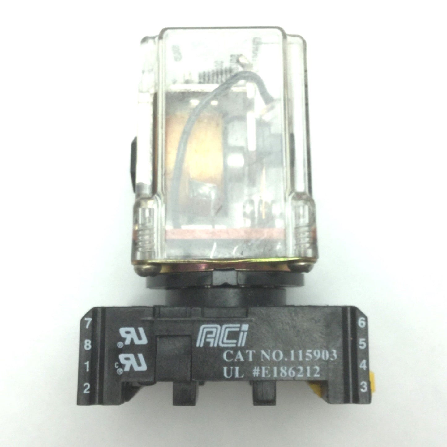 Used Potter and Brumfield KRP-11DG-24 Relay with ACI 115903 Relay Socket Base