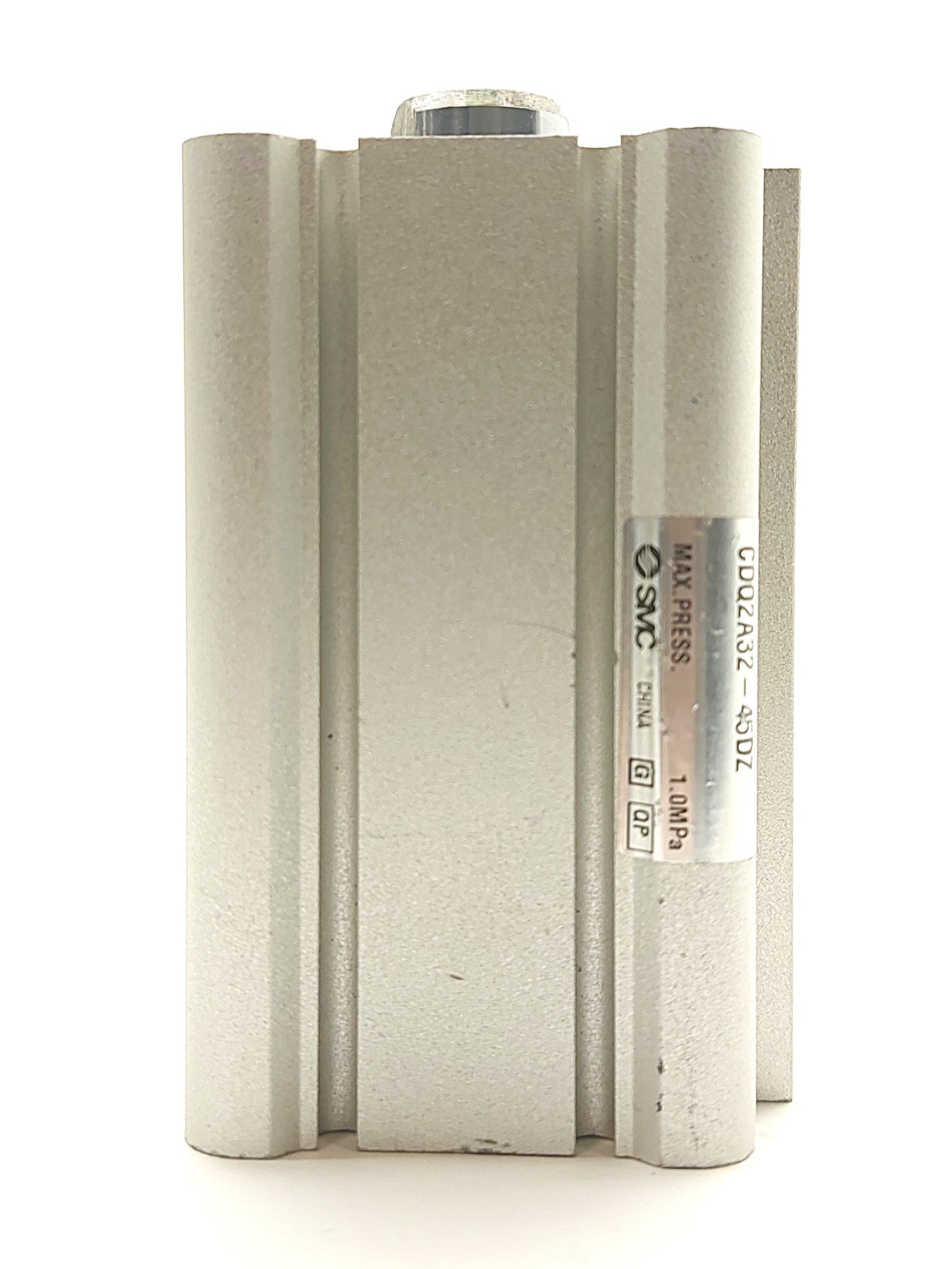 Used SMC CDQ2A32-45DZ Pneumatic Cylinder, 45mm Stroke, 32mm Bore, 1/8"Rc, 145PSI
