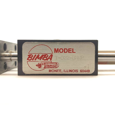 Used Bimba T-022-BMNP Ball Bearing Thruster Guided Cylinder, 2" Stroke, 9/16" Bore