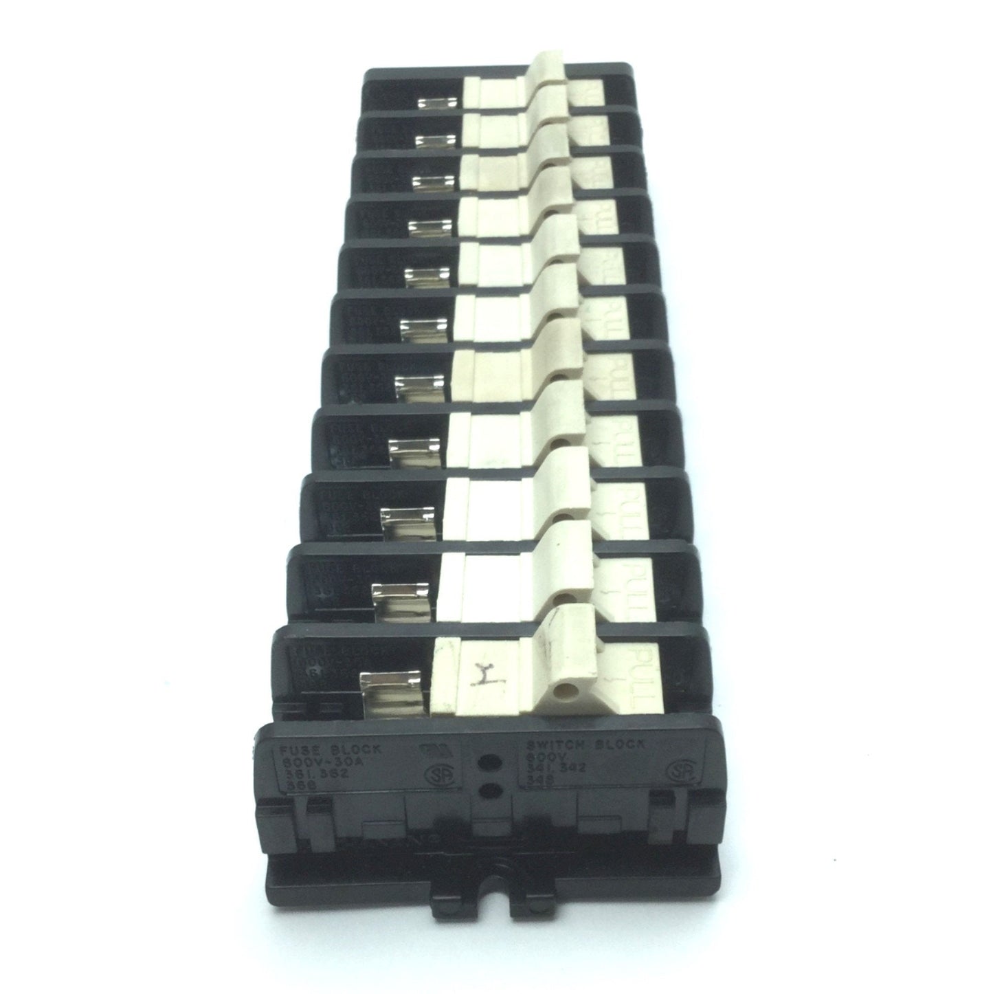 Used Lot Of 11 Buchanan Fuse Blocks For Types 361, 362, 368, 600V, 30A & Switch Block