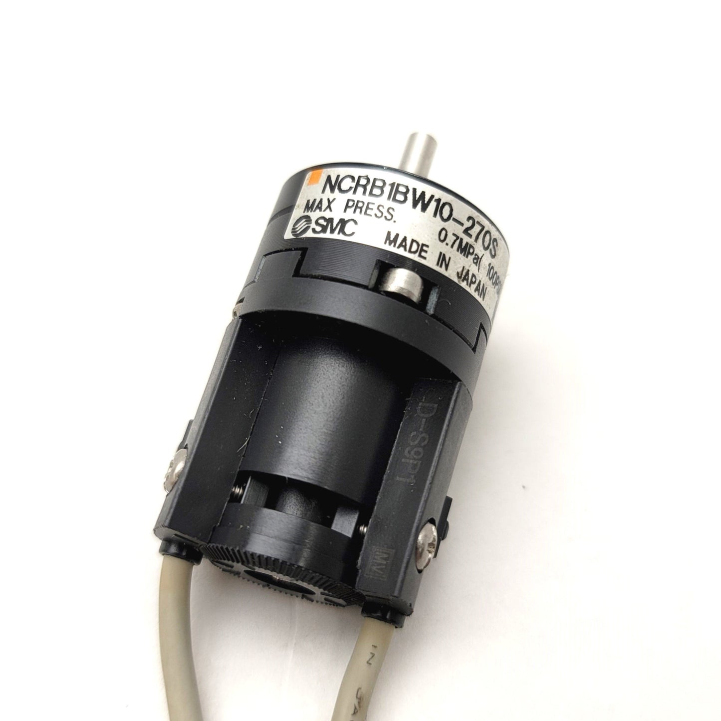 Used SMC NCRB1BW10-270S Pneumatic Rotary Actuator With D-S9P1 Auto Switches, 270°