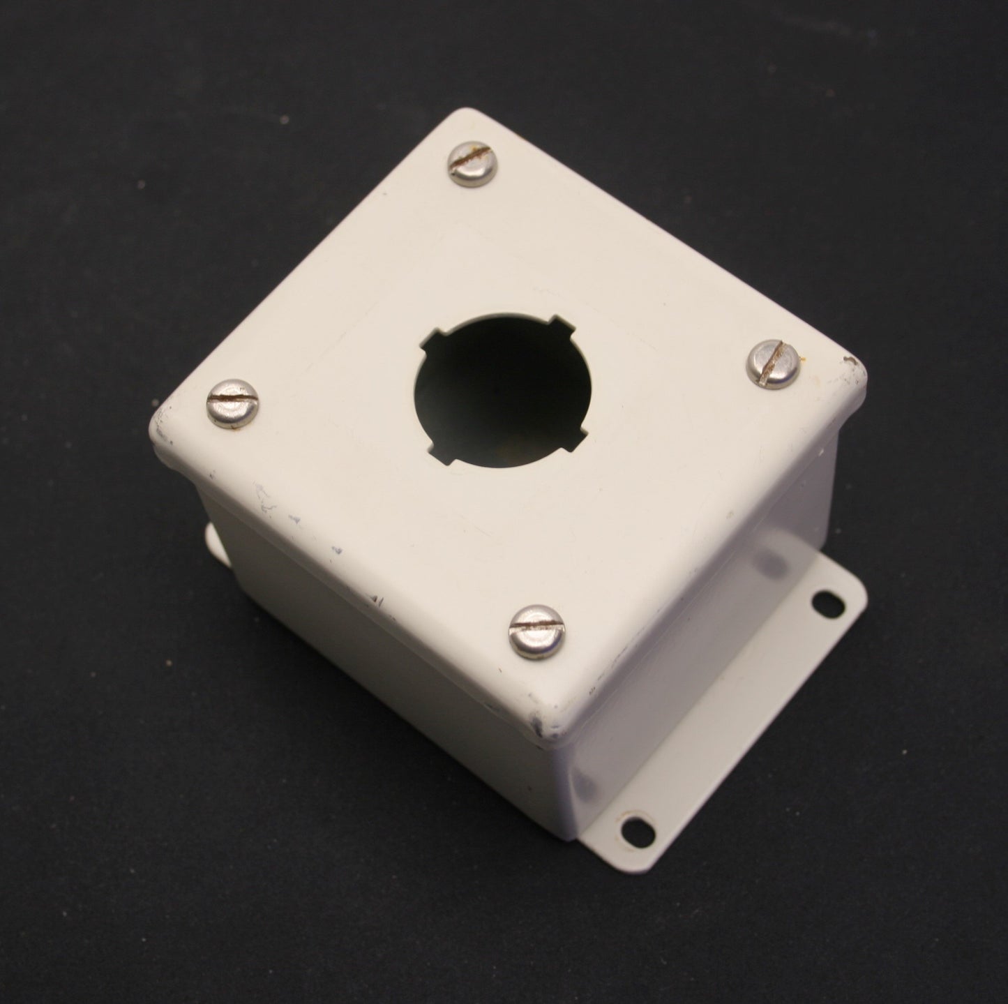 Used Hoffman E-1PB Push-Button Enclosure 3.5"x 3.25" x 2.75" NEMA 12, 13, *Painted*