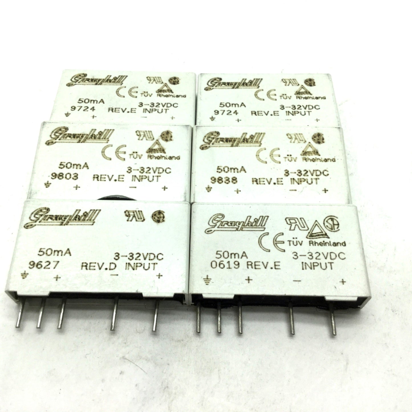 Used Lot of 6 Grayhill 70M-IDC5 Relays, Input: 3-32VDC, 50mA
