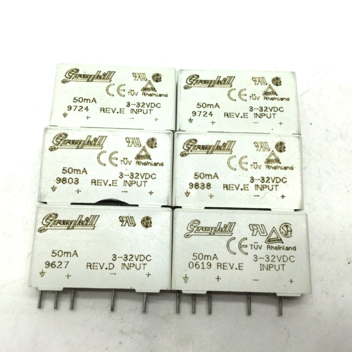 Used Lot of 6 Grayhill 70M-IDC5 Relays, Input: 3-32VDC, 50mA