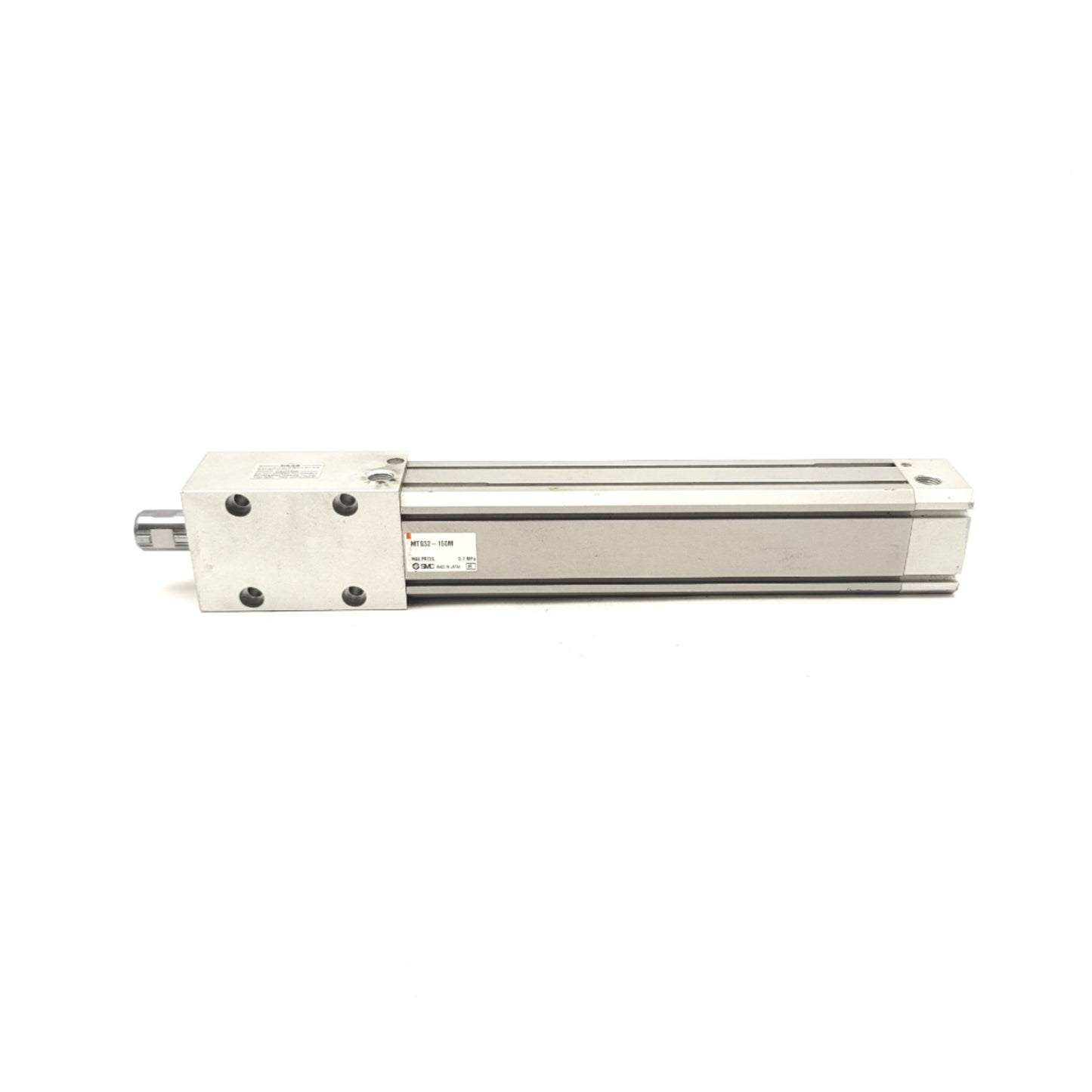 Used SMC MTS32-150M Precision Non Rotating Spline Cylinder Stroke: 150mm, Bore: 32mm