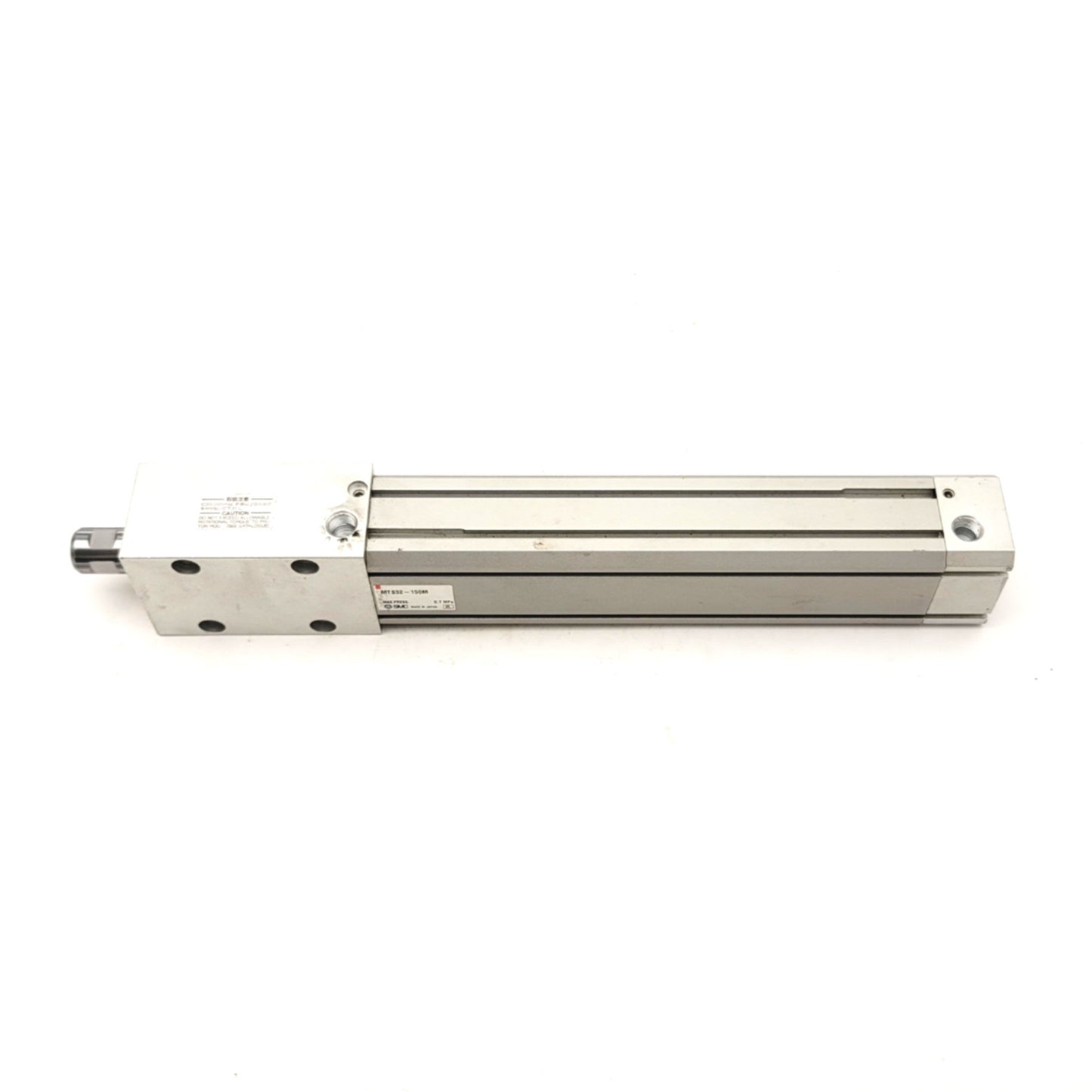 Used SMC MTS32-150M Precision Non Rotating Spline Cylinder Stroke: 150mm, Bore: 32mm