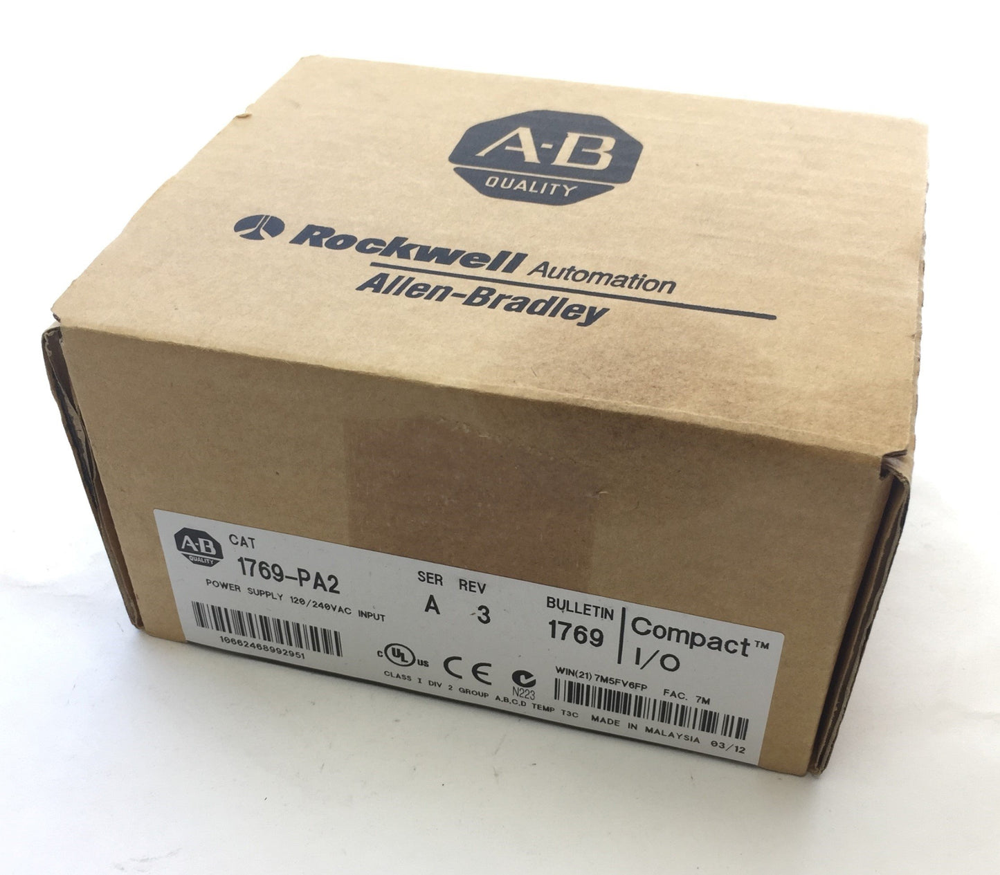 New – Open box Allen Bradley 1769-PA2 Compact I/O Power Supply 120/240VAC Input, 5/24VDC Output