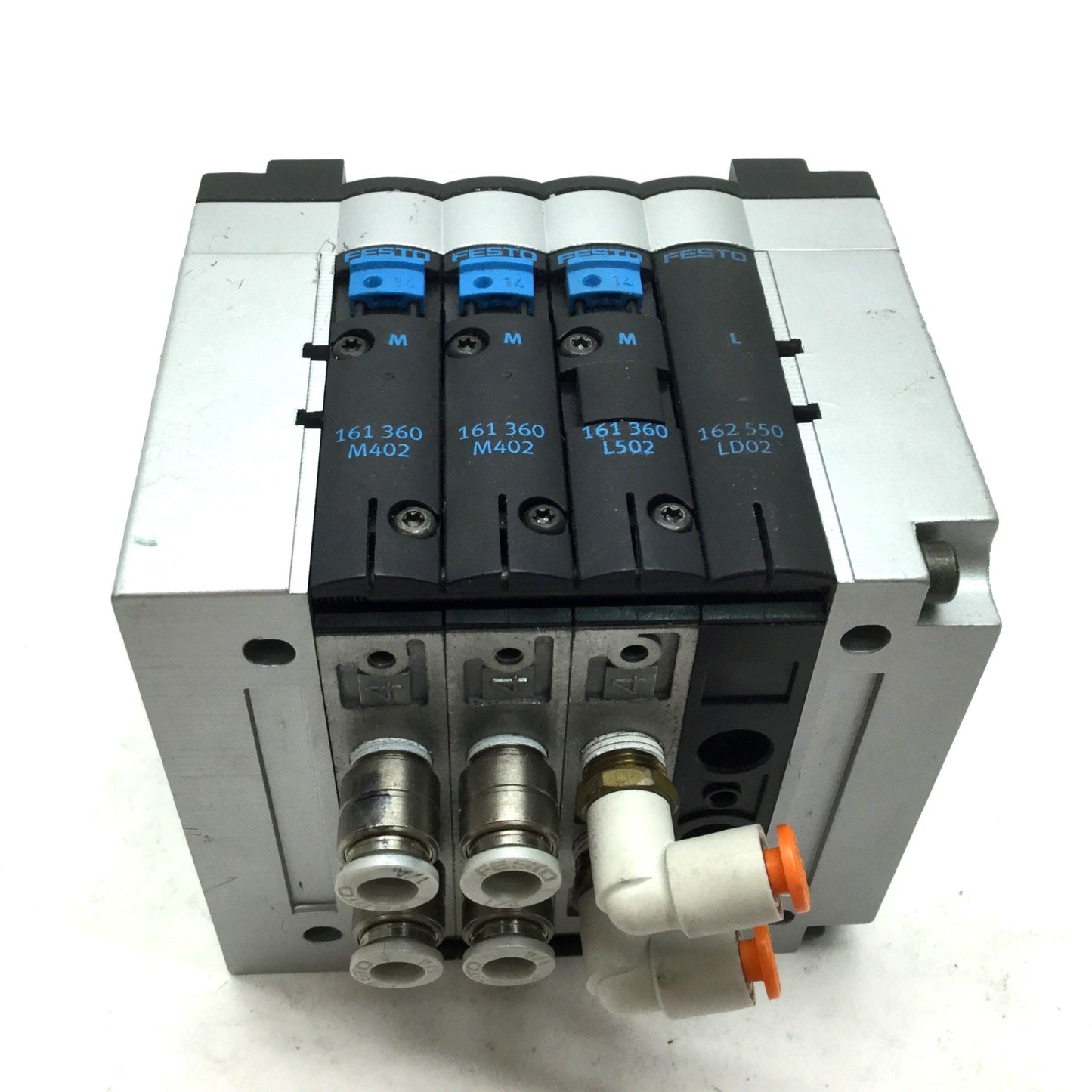 Used Lot of 3 Festo CPV14-M1H-5LS-1/8 Solenoid Valves on Manifold, 5-Port 2-Pos