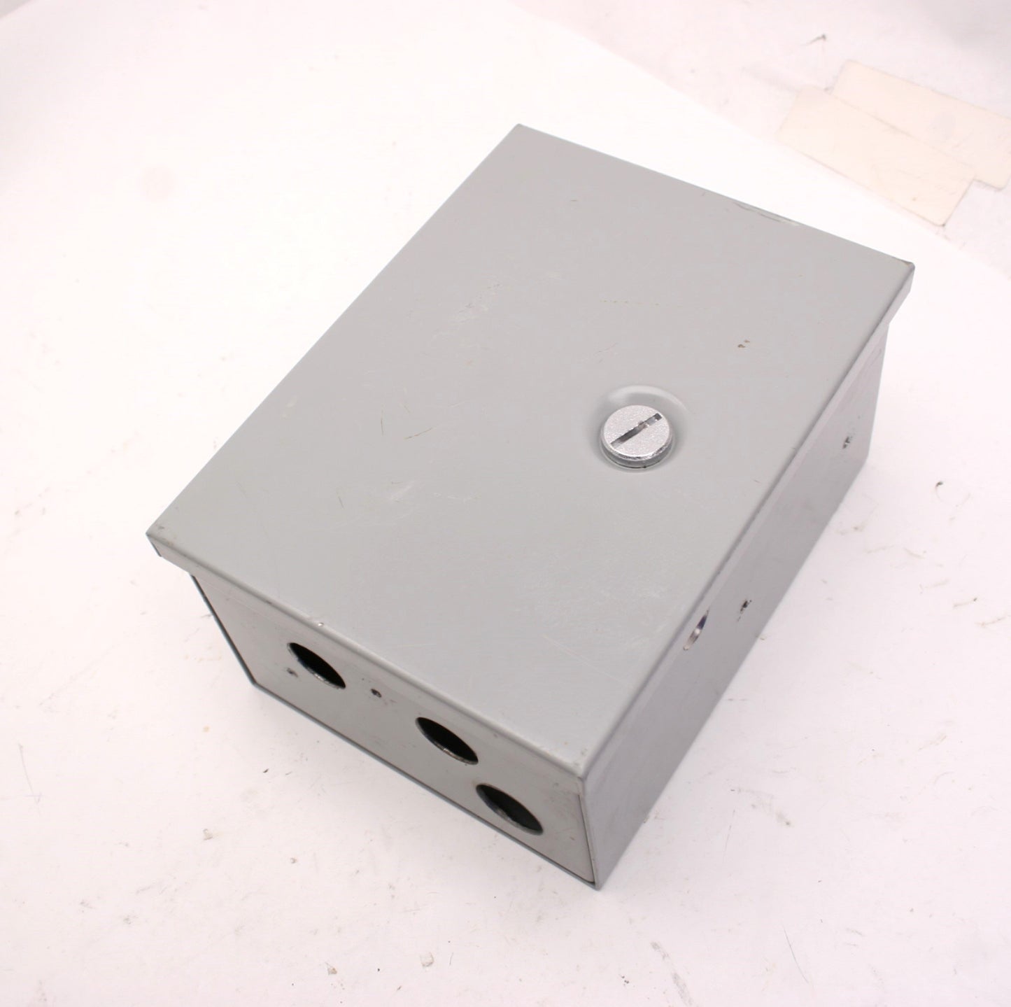 Used Hoffman A-8N64 Electrical Enclosure, 8" x 6" x 4", Steel, *Holes Added*