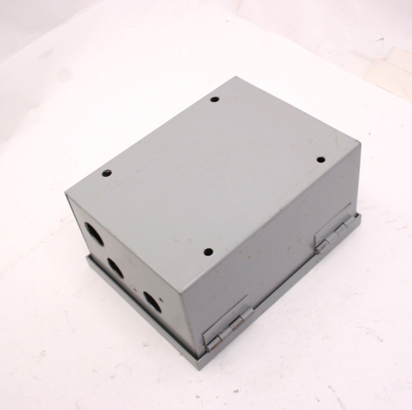 Used Hoffman A-8N64 Electrical Enclosure, 8" x 6" x 4", Steel, *Holes Added*