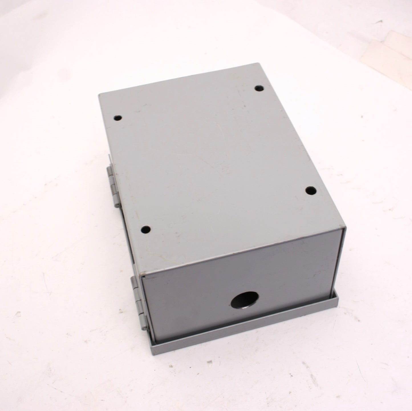 Used Hoffman A-8N64 Electrical Enclosure, 8" x 6" x 4", Steel, *Holes Added*