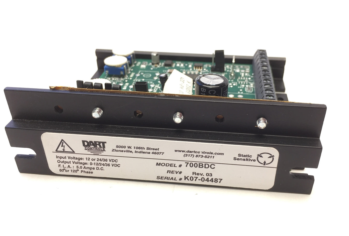 New Other Dart 700BDC Rev 03 Brushless DC Motor Control, In 12/24/36VDC, Out 0-12/24/36VDC