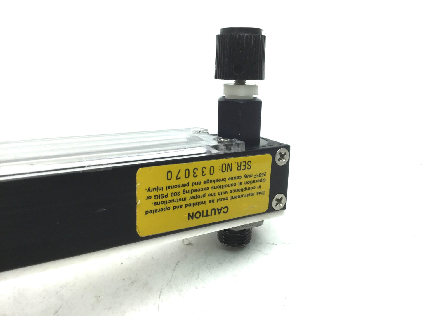 Used Cole Parmer EW-03216-50 Air Flow Meter Scale: 65mm 8.3mL/min With Valve