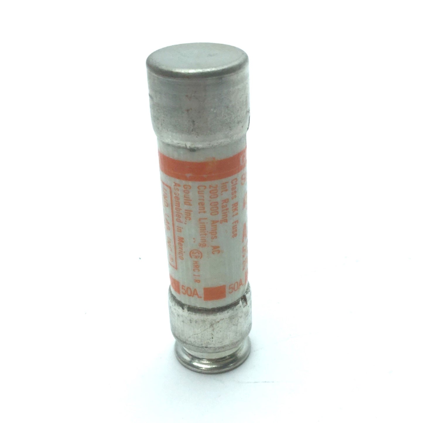 Used Lot of 4 Gould Shawmut Amp-trap A2K50R 50 Amp Fuses, 3" x 0.8", 250 VAC Or Less