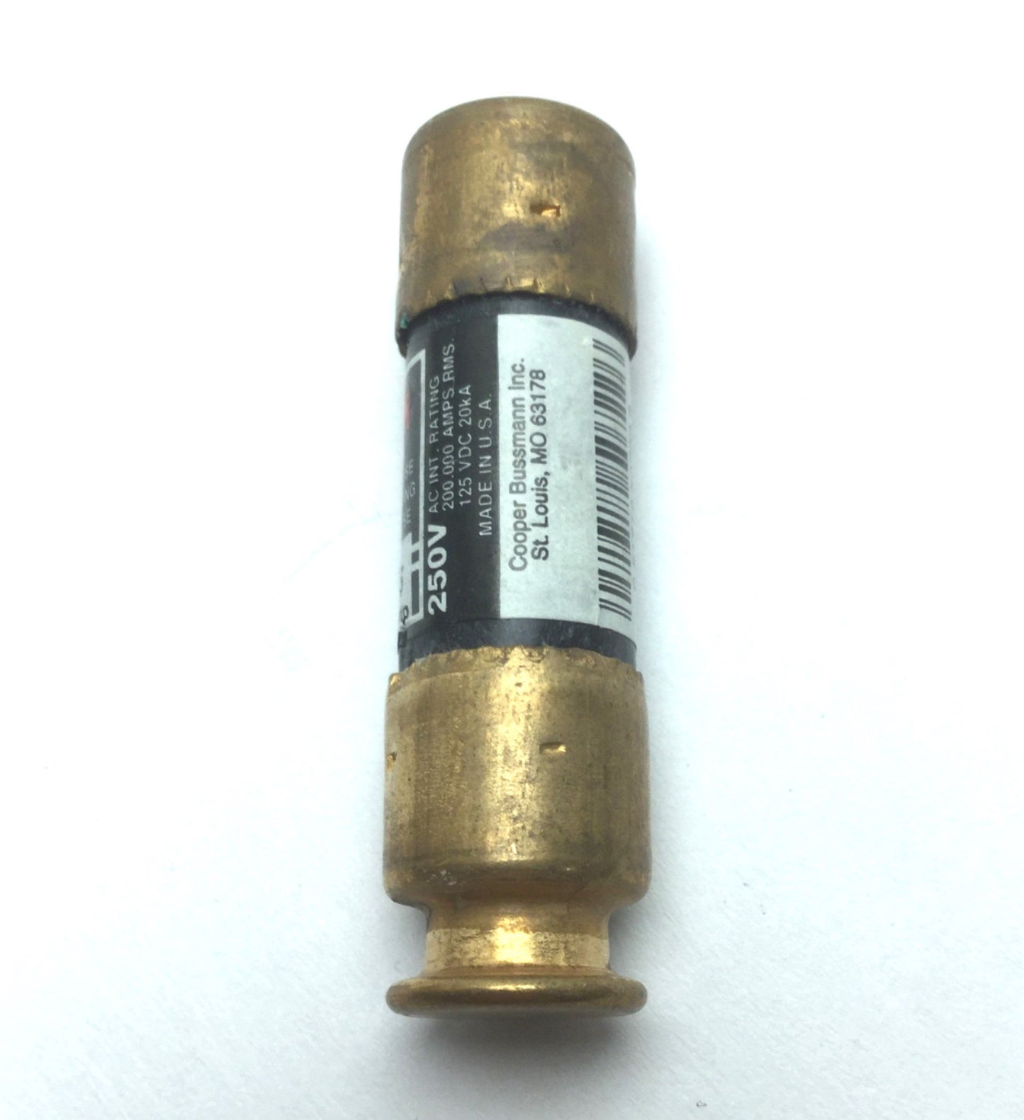 Used Lot of 4 Fusetron FRN-R 5 Dual-Element Time-Delay 5A Fuses, Class RK5, 2" x 0.6"