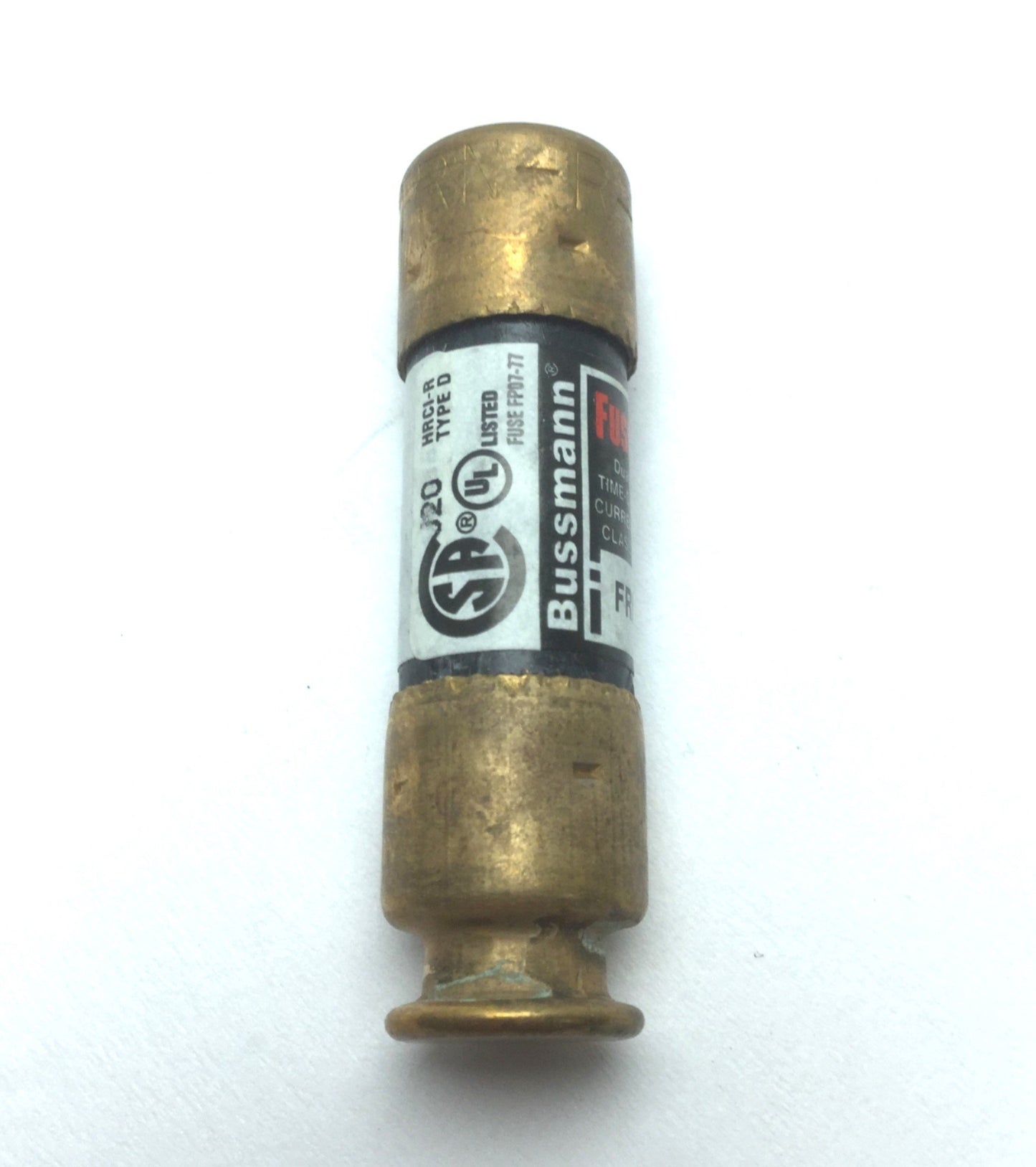 Used Lot of 4 Fusetron FRN-R 5 Dual-Element Time-Delay 5A Fuses, Class RK5, 2" x 0.6"