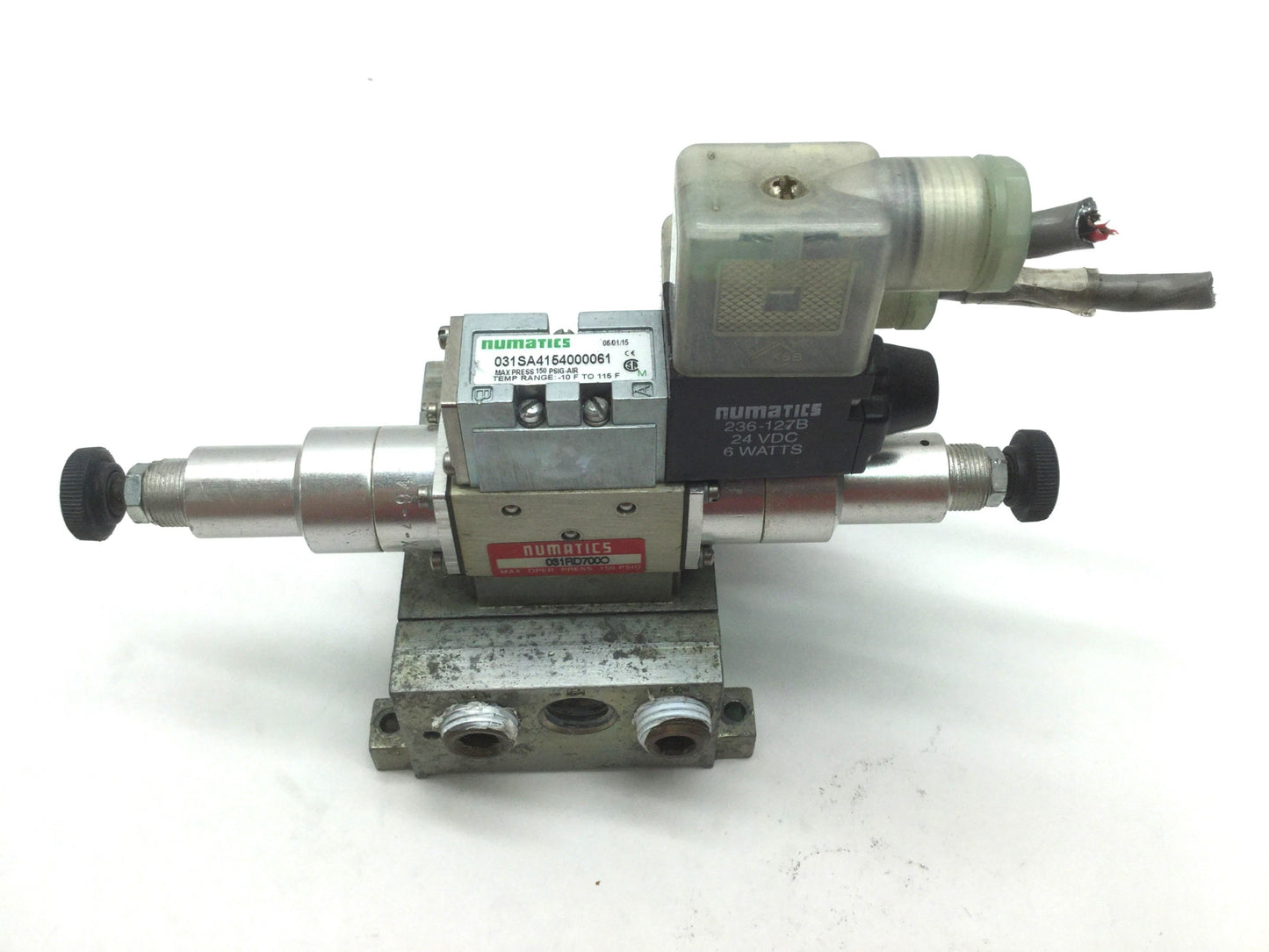 Used Numatics 031SA4004011B & 031SA4154000061 Solenoid Valves, Regulator, 2-Pos 5-Way