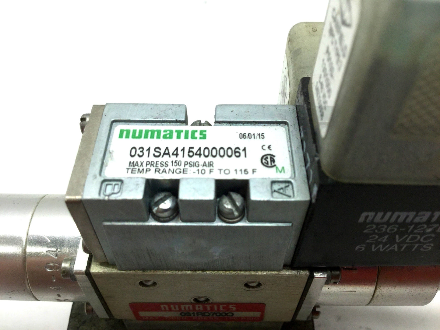 Used Numatics 031SA4004011B & 031SA4154000061 Solenoid Valves, Regulator, 2-Pos 5-Way
