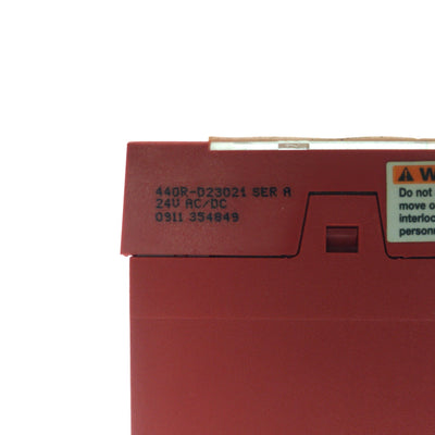 Used Allen Bradley 440R-D23021 Guardmaster Two Hand Safety Relay, 3-Pole NO, 24VAC/DC
