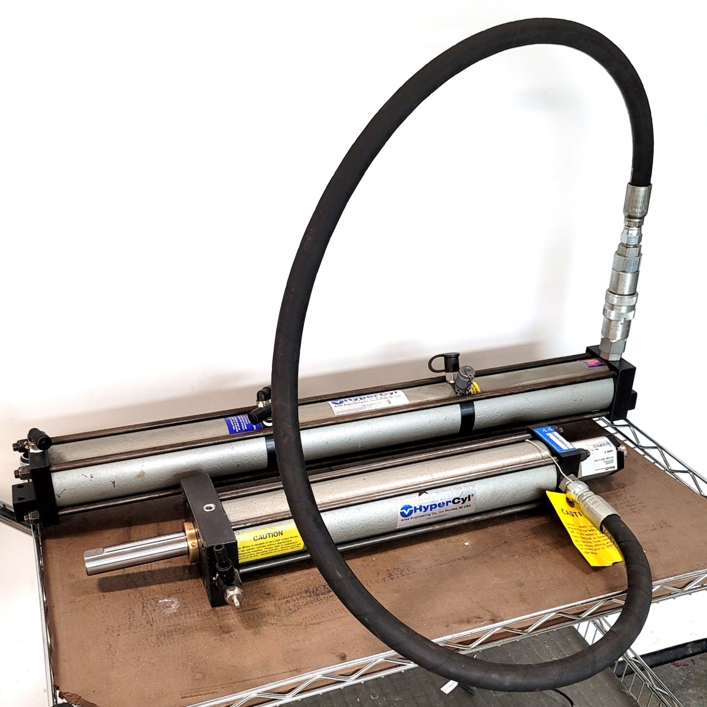 Used HyperCyl HPS-2-4.00-.50-FH-LT-S Air Over Hydraulic 2 Ton Satellite Set 4" Stroke