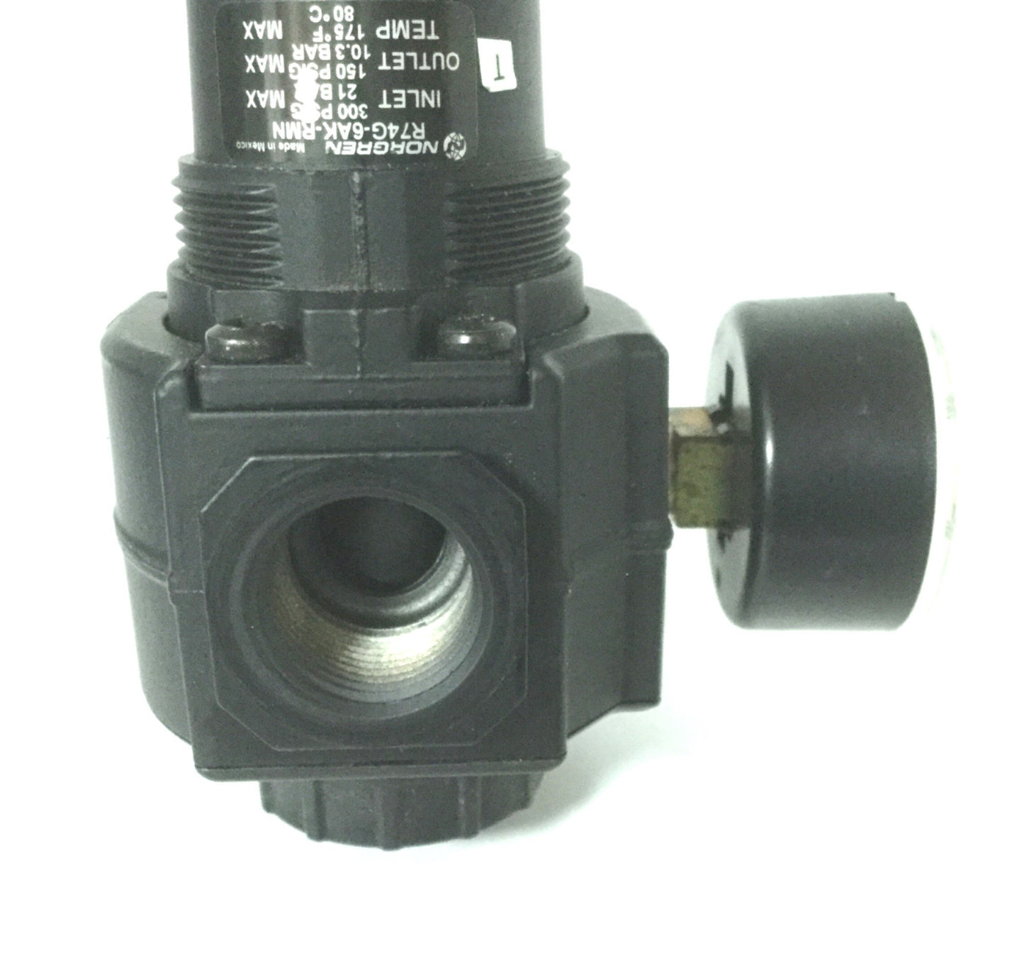 Used Norgren Excelon R74G-6AK-RMN General Purpose Regulator, 3/4" NPT, with Gauge