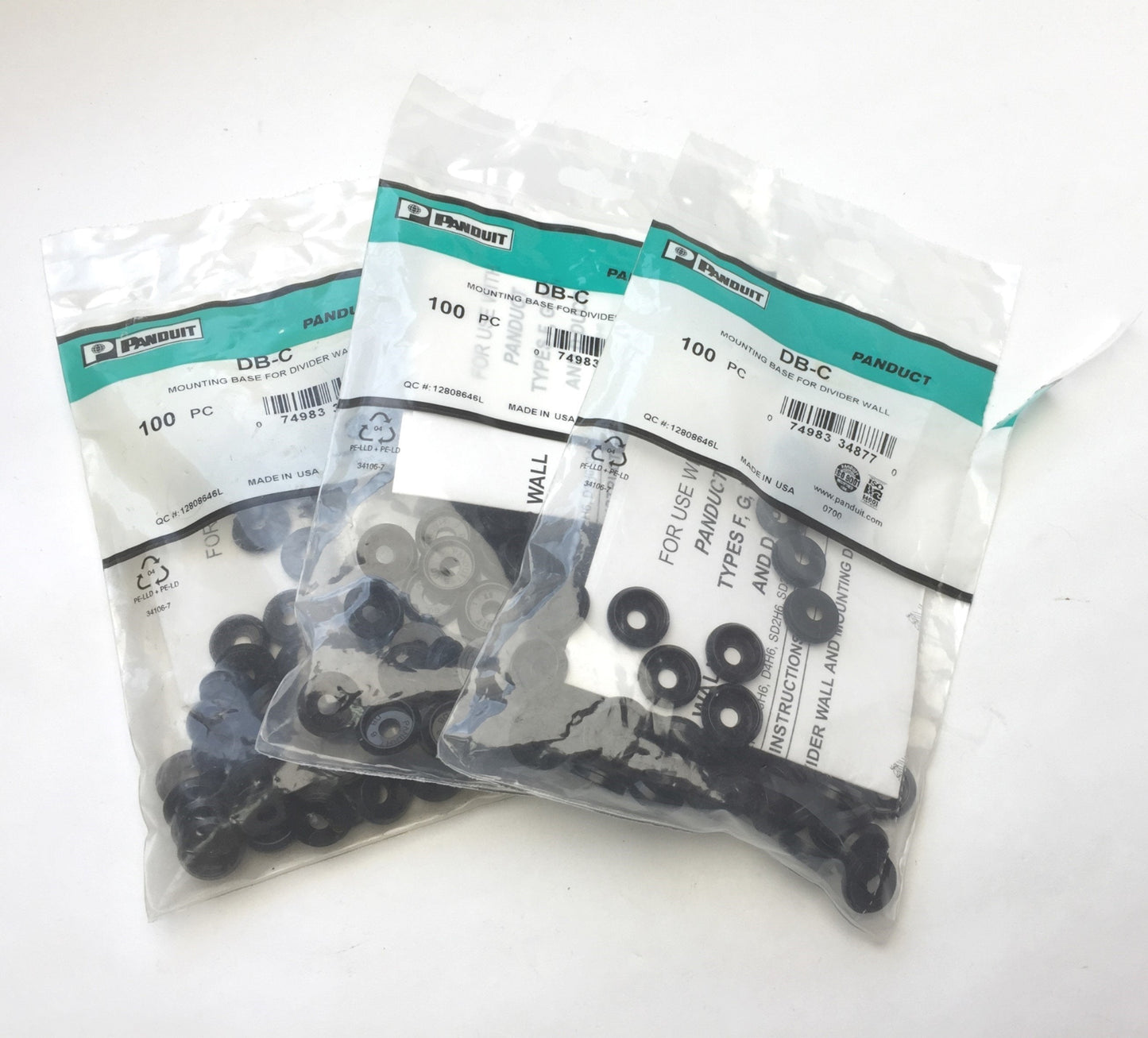 New – Open box Lot of 3 Panduit DB-C Mounting Base for Divider Wall 100 PC for Panduct F,G,FS,D