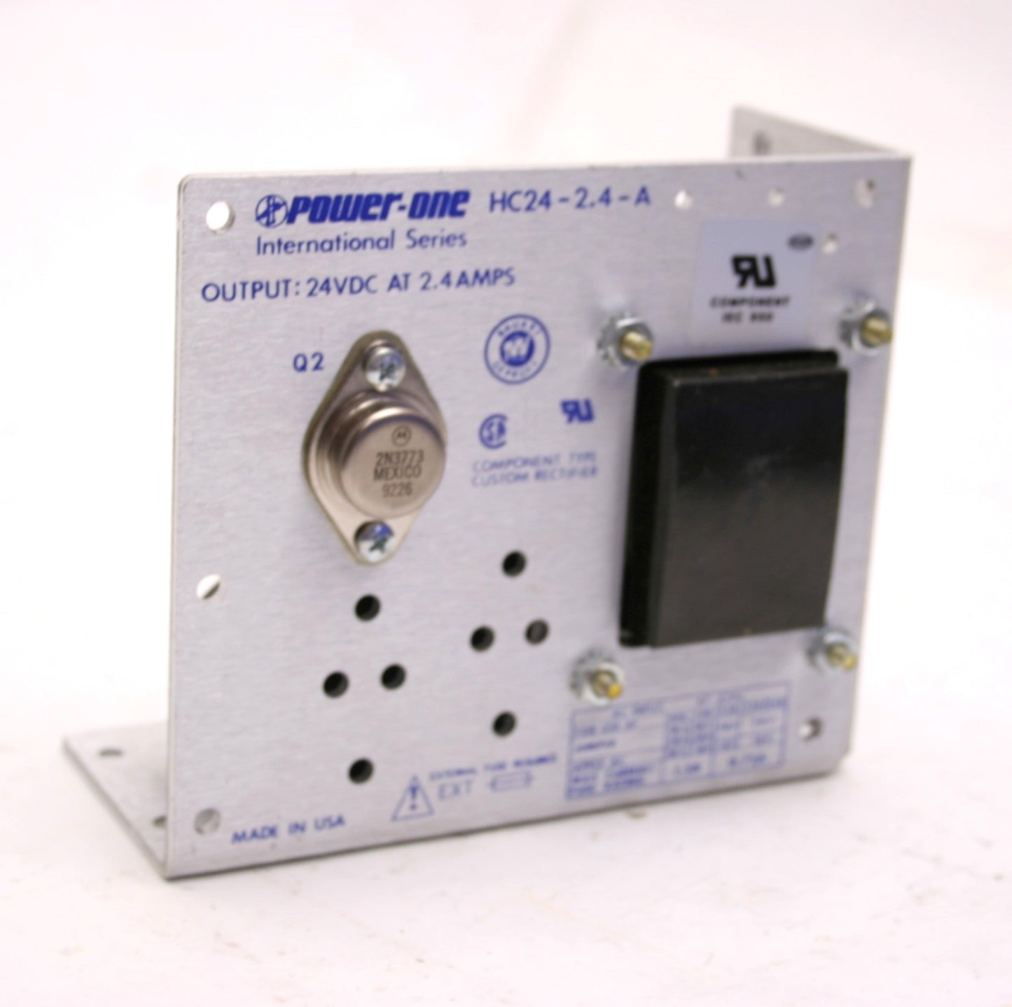 Used Power One HC24-2.4-A International Power Supply In: 100-240VAC, Out: 24VDC 2.4A