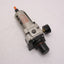 Used SMC AW40-N04BG-Z Filter/Regulator, 0-150 Gauge, *Drain Wont Seal, Added Plug*