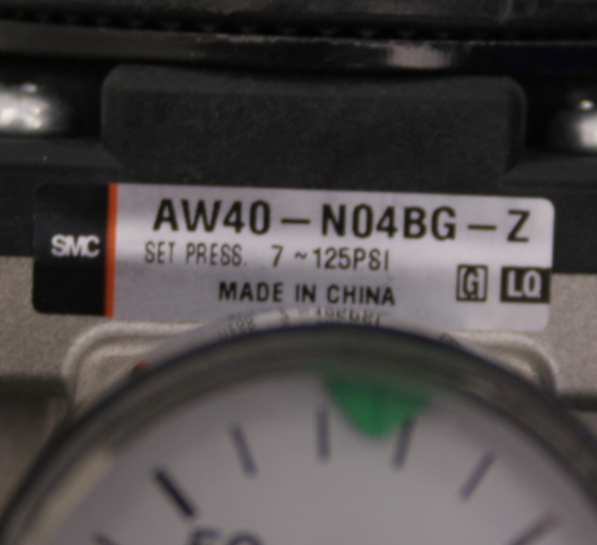 Used SMC AW40-N04BG-Z Filter/Regulator, 0-150 Gauge, *Drain Wont Seal, Added Plug*