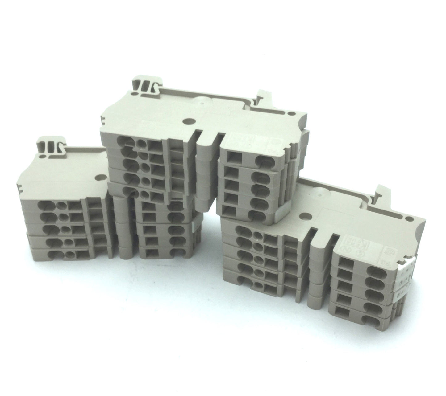 Used Lot of 15 Weidmuller ZDU 2.5 Feed-Through Terminal Blocks, DIN Rail, 800V, 24A