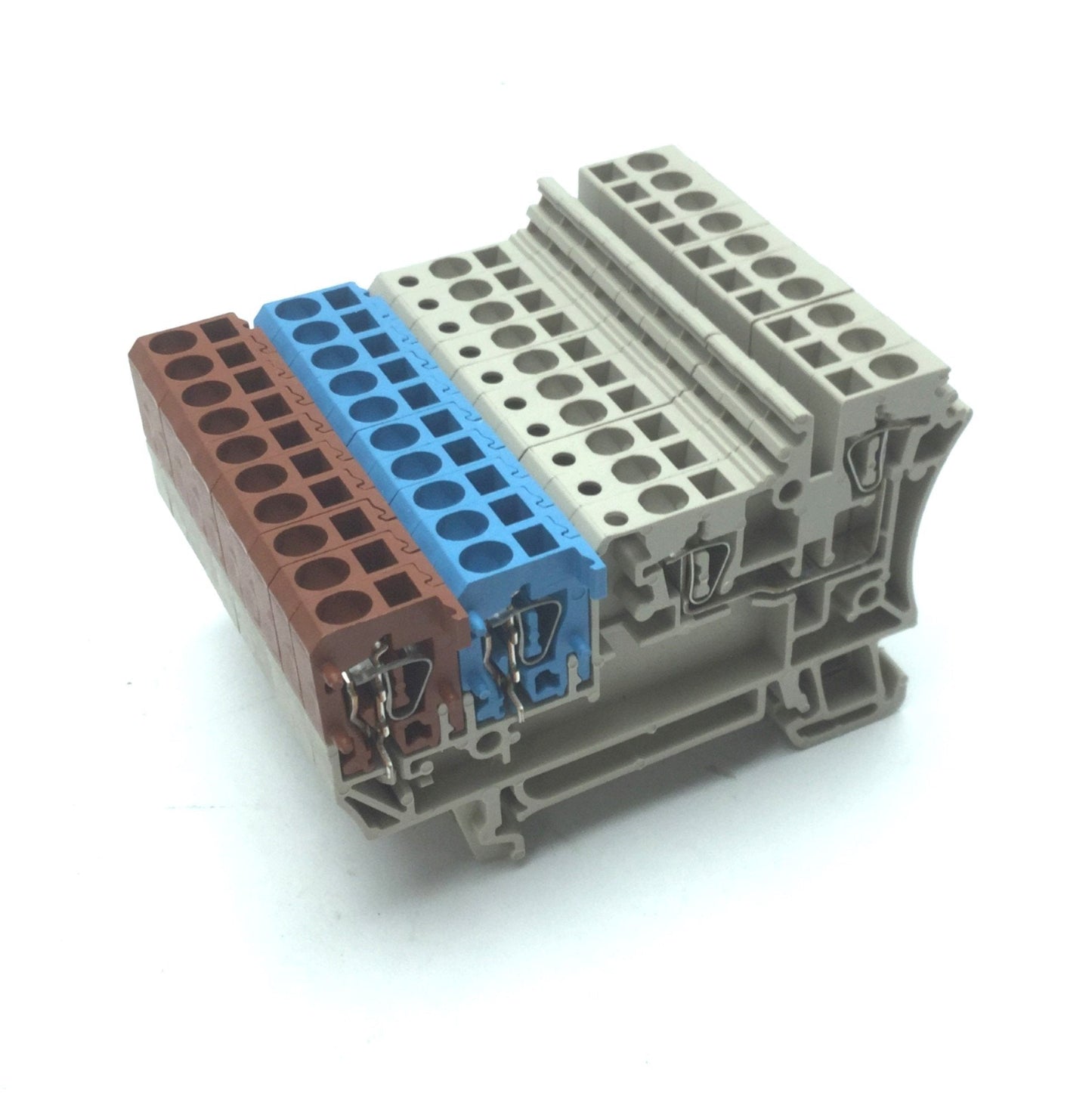 Used Lot of 10 Weidmuller ZIA 1.5/3L-1S Terminal Blocks w ZVL 1.5 Distribution Plugs