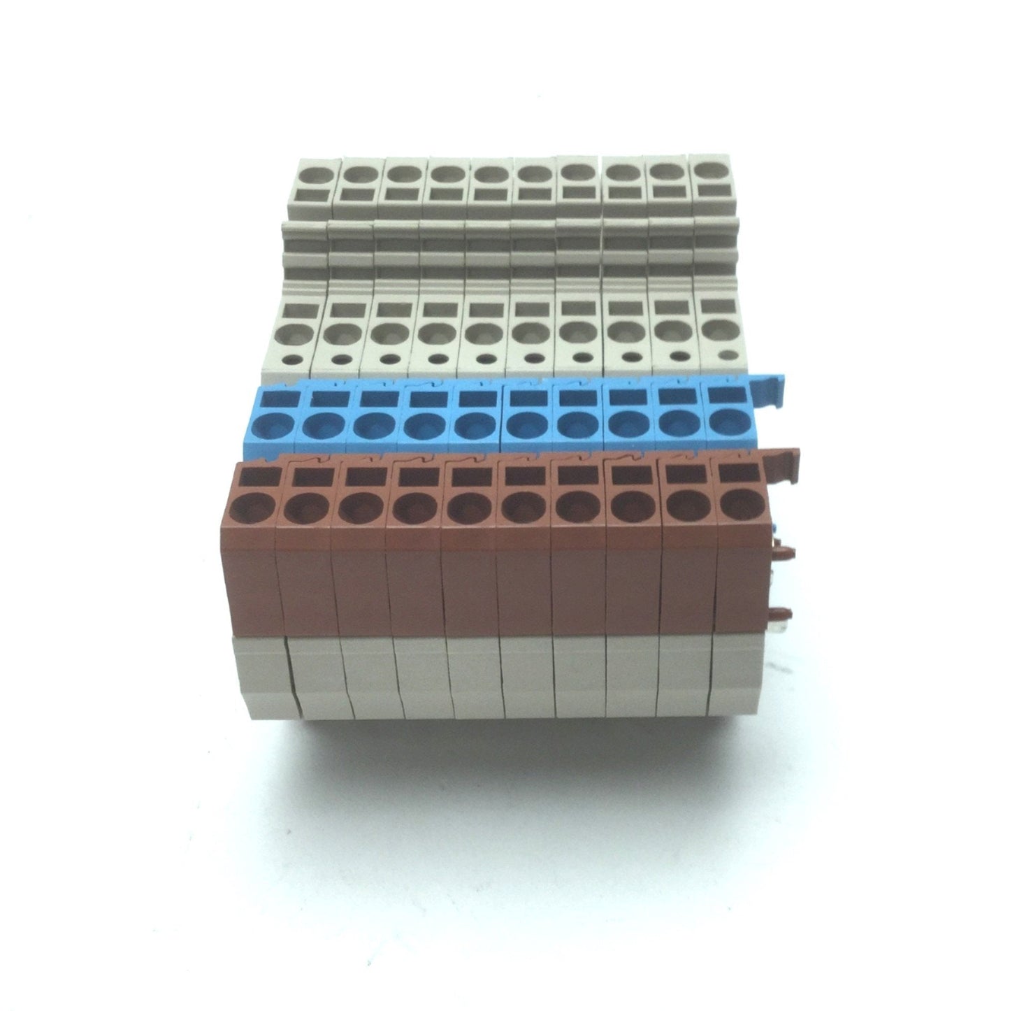 Used Lot of 10 Weidmuller ZIA 1.5/3L-1S Terminal Blocks w ZVL 1.5 Distribution Plugs