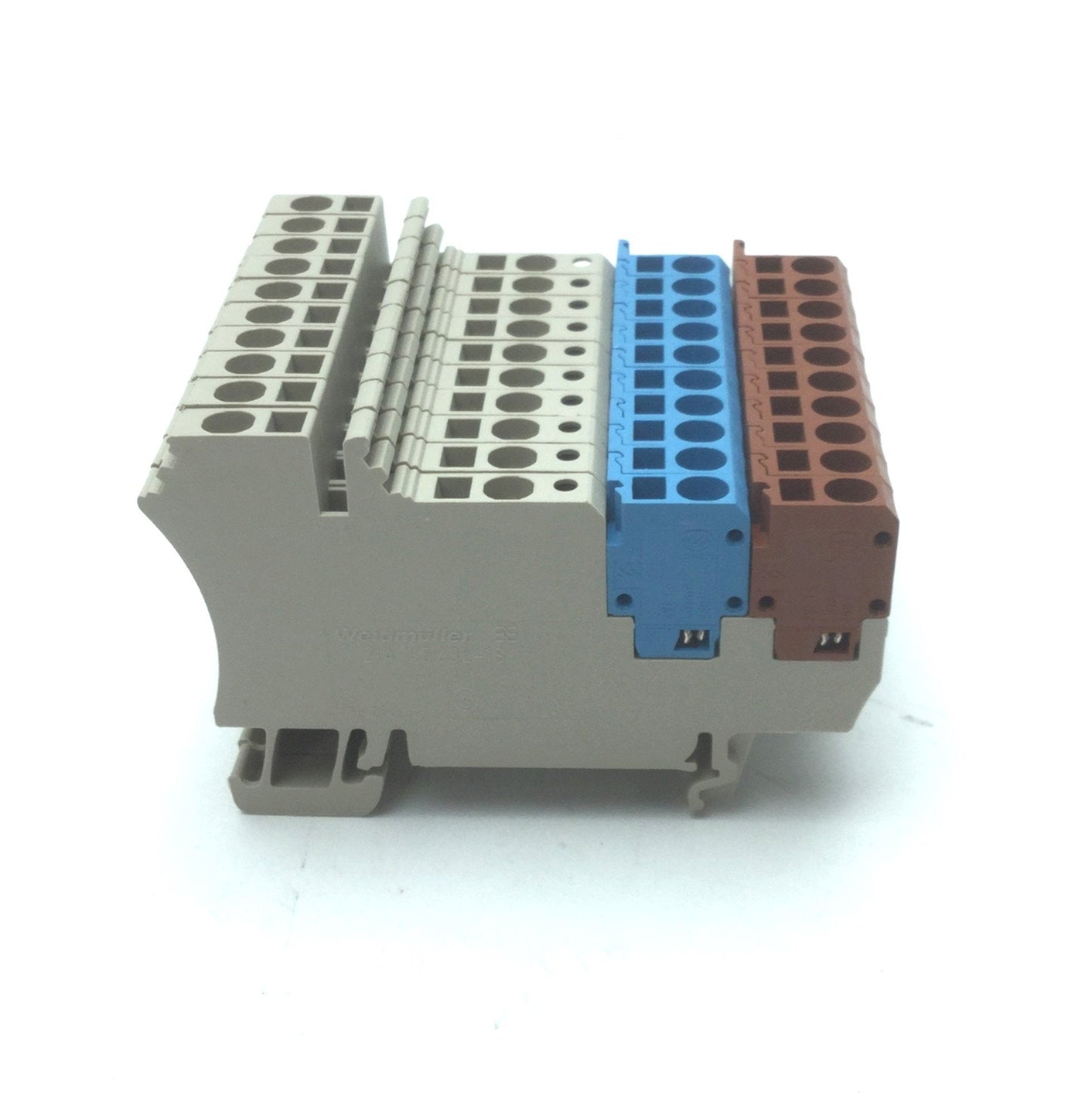 Used Lot of 10 Weidmuller ZIA 1.5/3L-1S Terminal Blocks w ZVL 1.5 Distribution Plugs