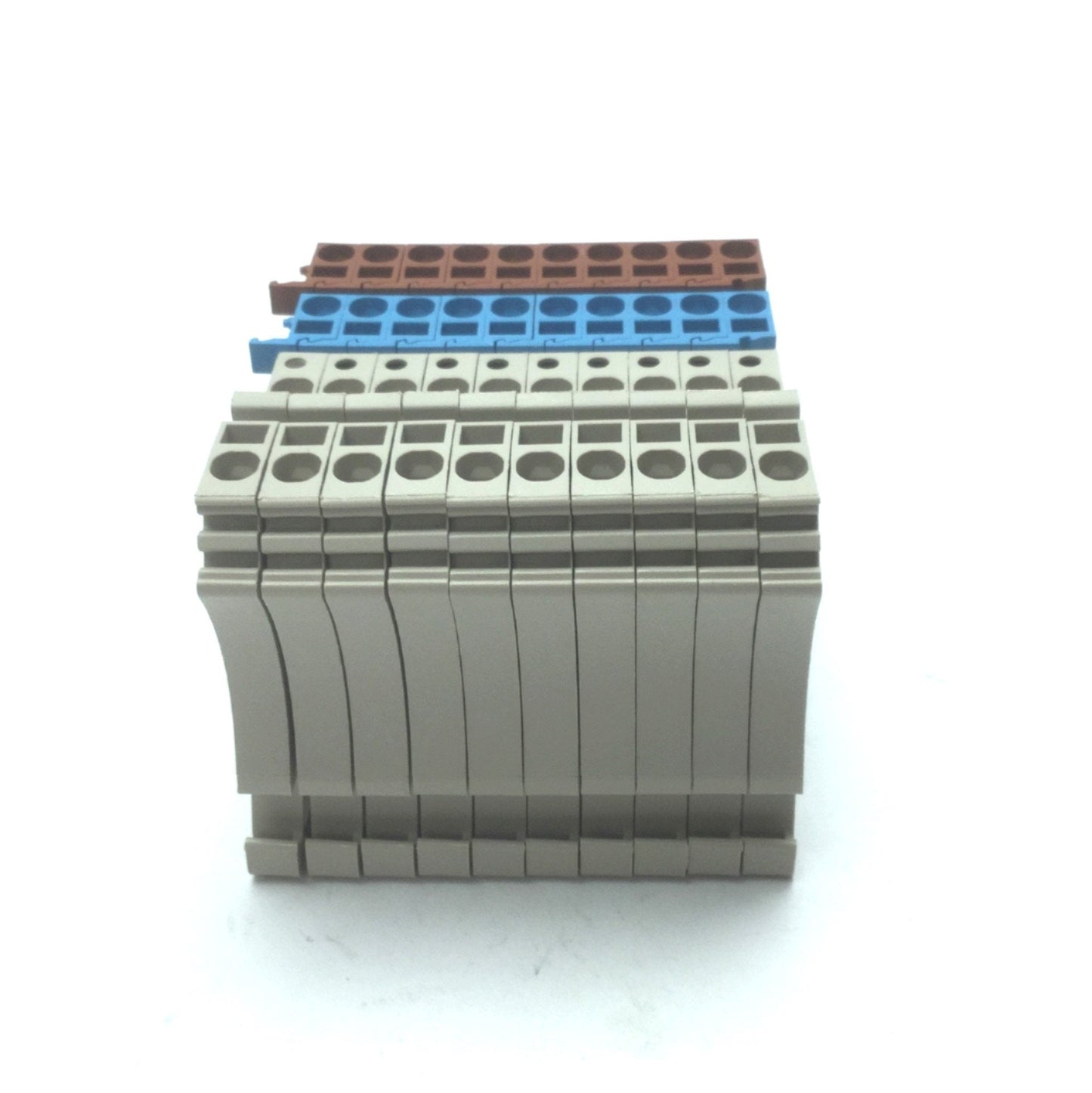 Used Lot of 10 Weidmuller ZIA 1.5/3L-1S Terminal Blocks w ZVL 1.5 Distribution Plugs