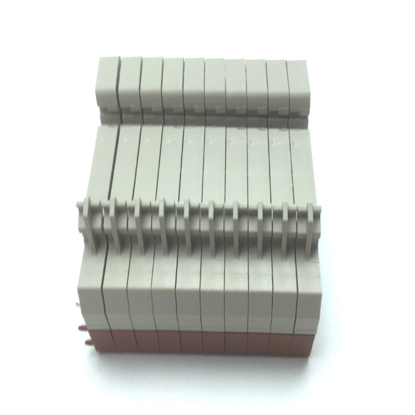 Used Lot of 10 Weidmuller ZIA 1.5/3L-1S Terminal Blocks w ZVL 1.5 Distribution Plugs