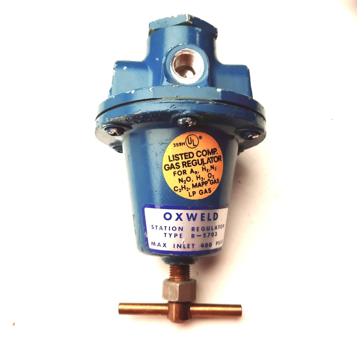 Used Oxweld R-5703 639630 High Capacity Pipeline Station Regulator 0-75PSIG 1/2" NPT