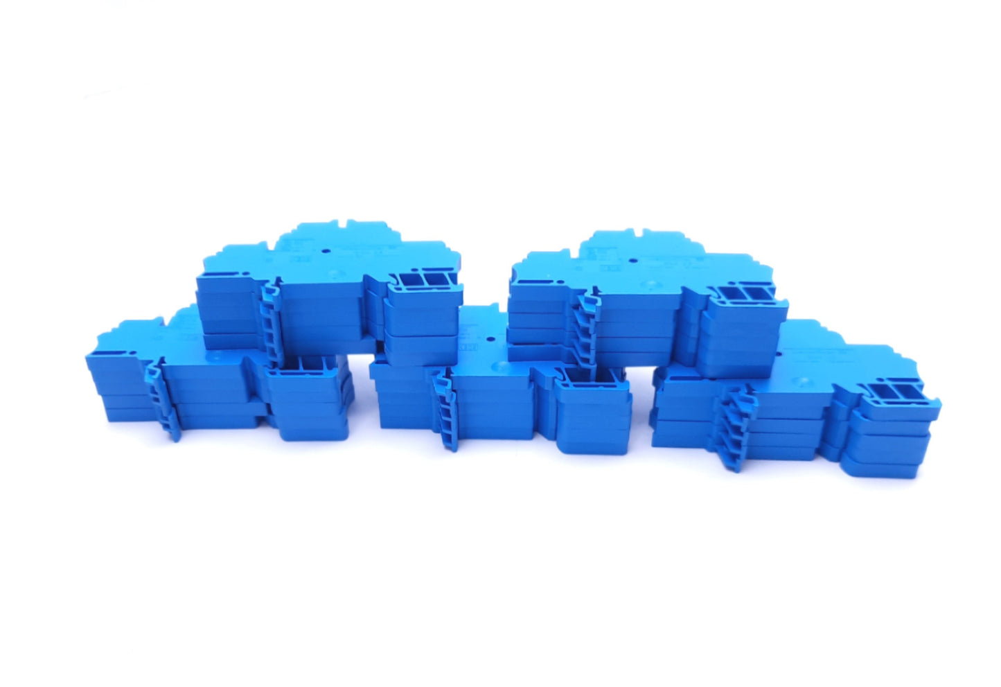 Used Lot of 25 Weidmuller ZDK 2.5 Terminal Blocks, Blue, 500V, 20A, DIN Rail