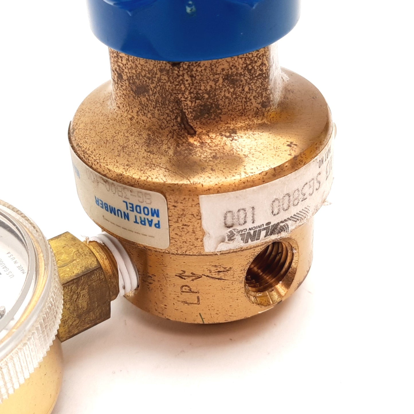 Used Linde SG-3800-100 Union Carbide Regulator Valve, Gauge: 0-100 PSI, 1/4" NPT