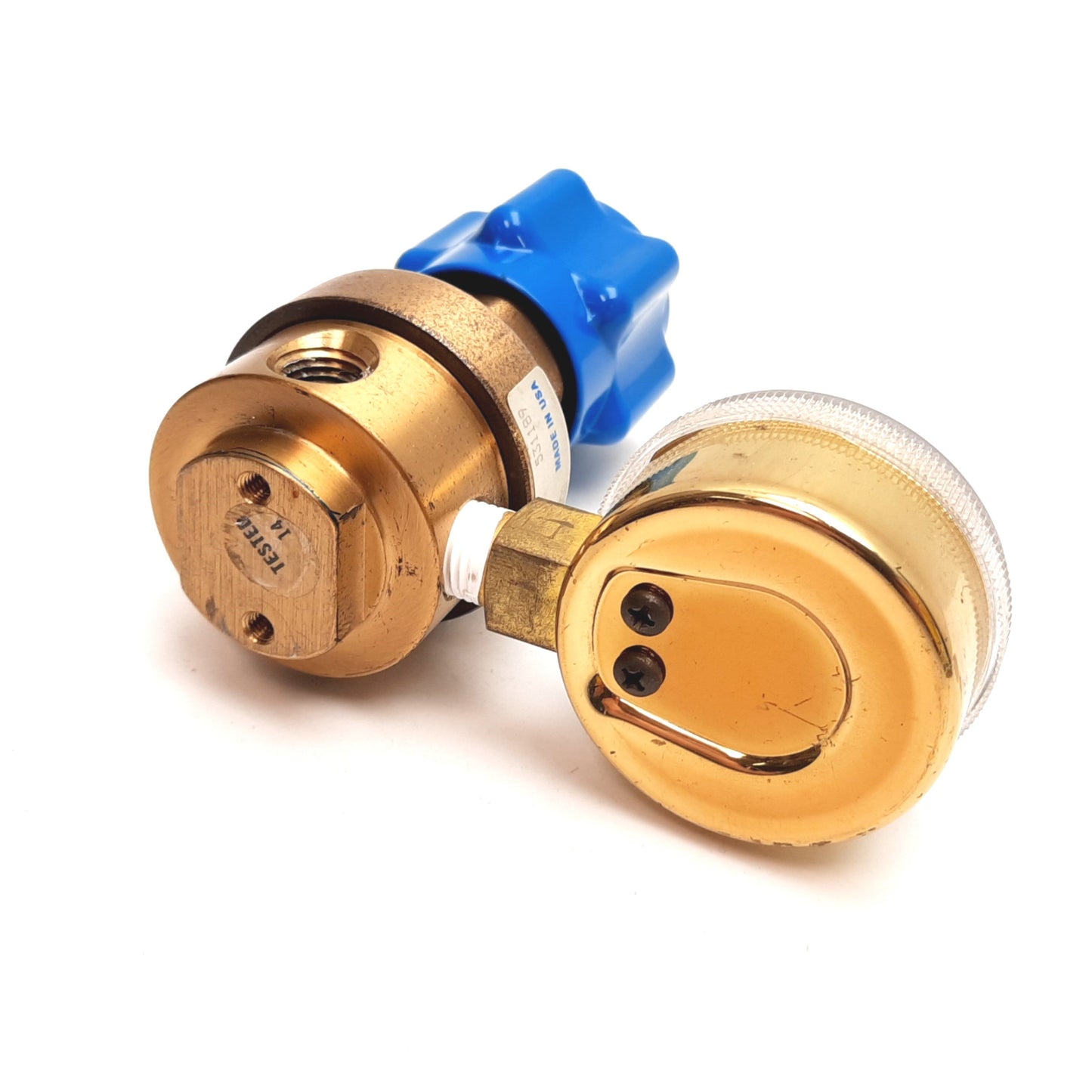 Used Linde SG-3800-100 Union Carbide Regulator Valve, Gauge: 0-100 PSI, 1/4" NPT