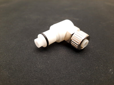 New – Open box CPC Colder PLCD21006 Acetal Quick-Disconnect Fitting, Compression Elbow 3/8"