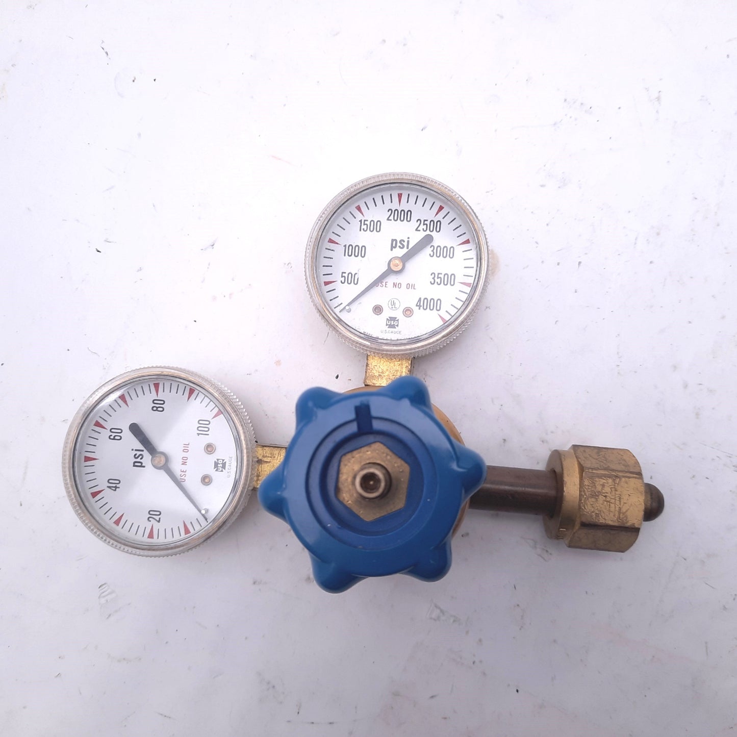 Used Linde SG-3800-30 Union Carbide Regulator Valve, Inlet: 3800PSIG, Outlet: 30PSIG
