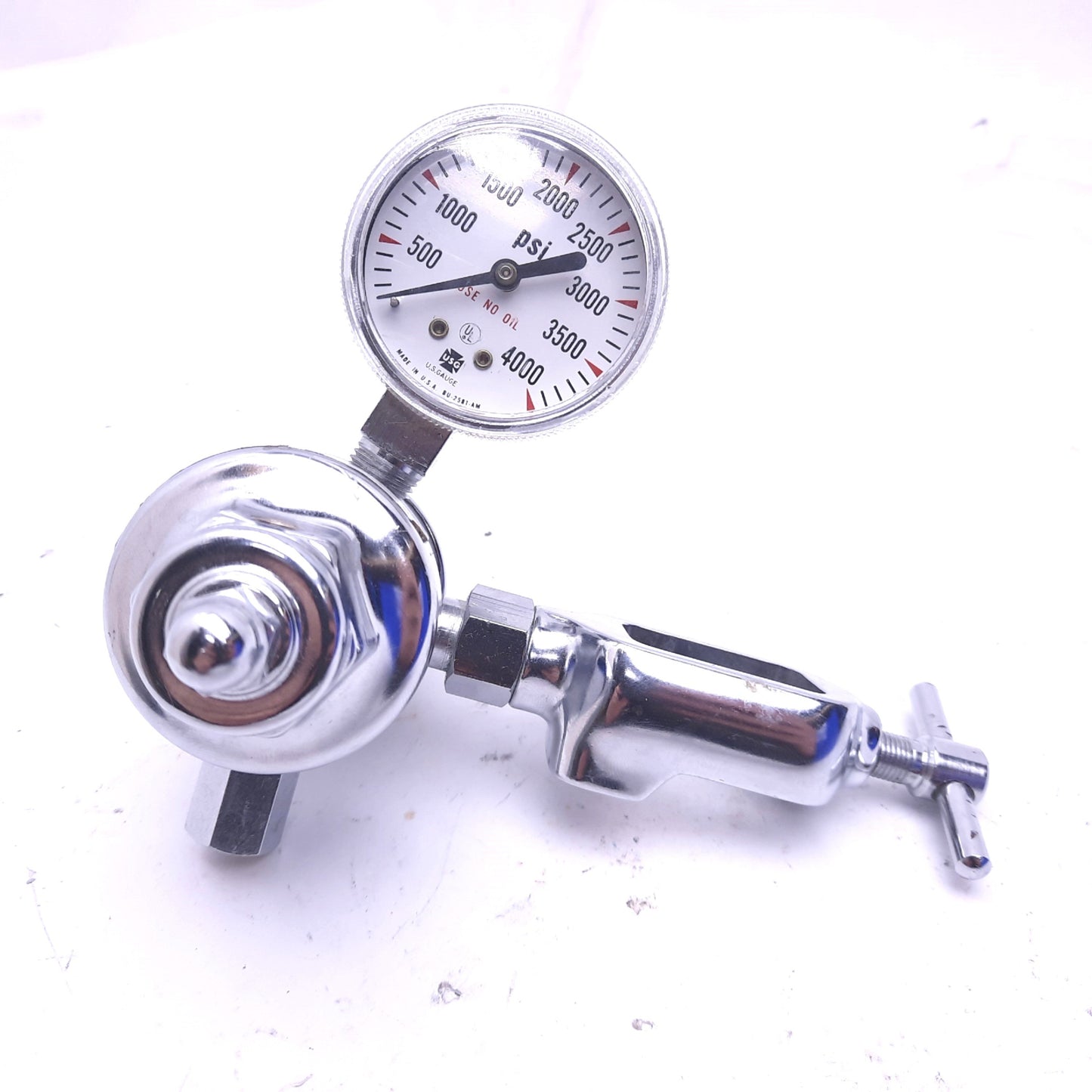 Used Wika 57464 00 Medical Regulator Blood Gas, High Pressure 1/4" NPT 21000kPa Inlet