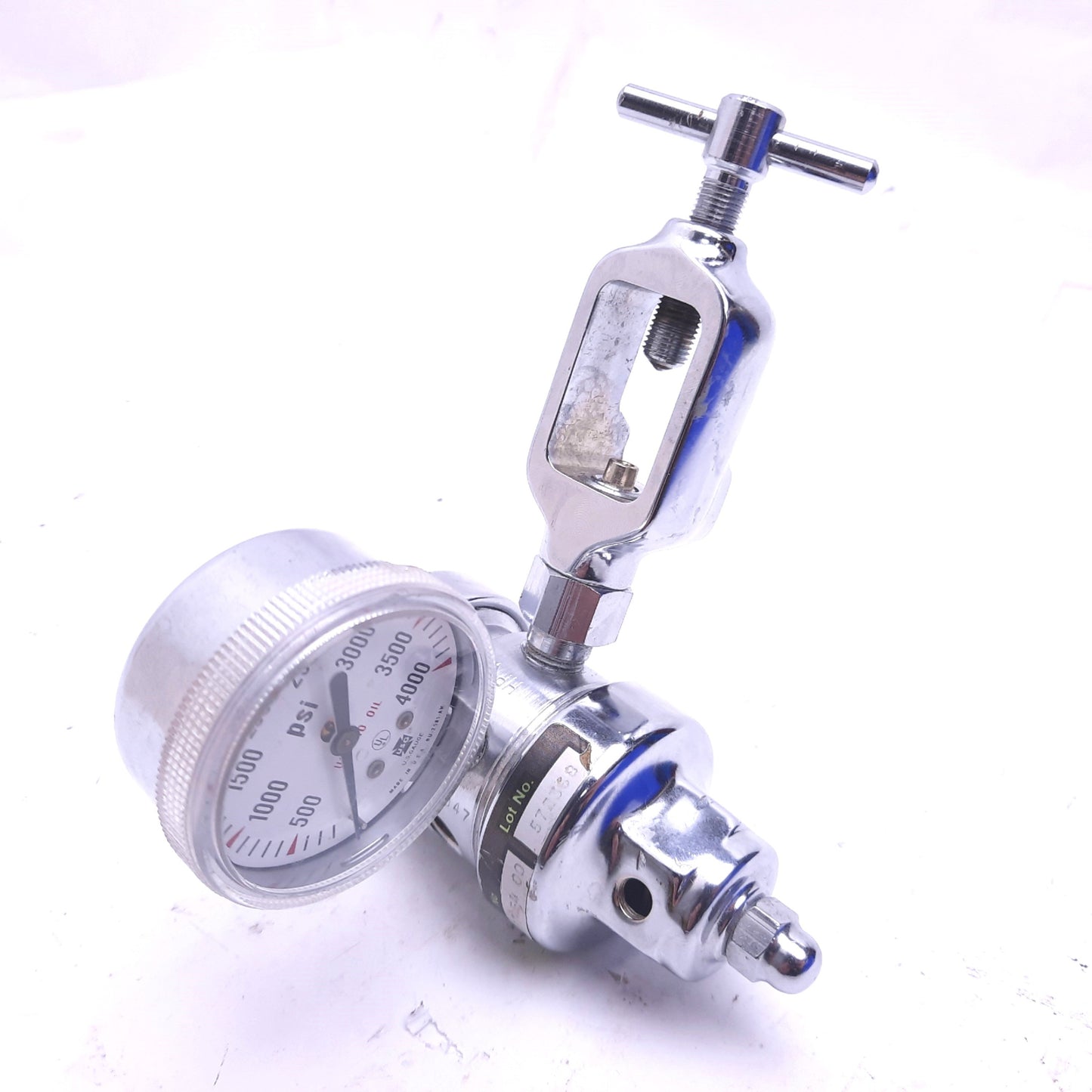 Used Wika 57464 00 Medical Regulator Blood Gas, High Pressure 1/4" NPT 21000kPa Inlet