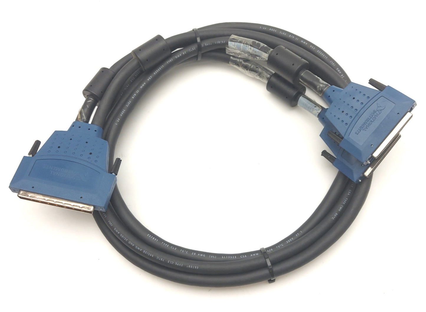 Used NI 182849C-02 I/O Cable, 100-Pin SCSI Male to 2x 68-Pin SCSI Female, 2m Long