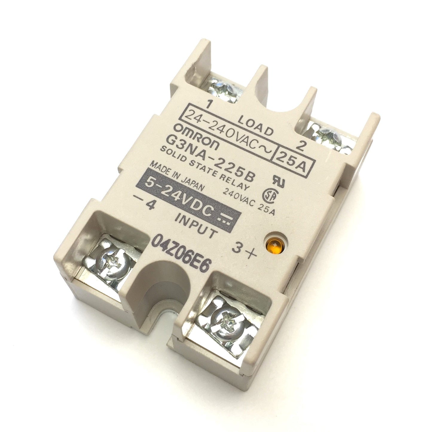 Used Omron G3NA-225B Solid State Relay SSR, Input: 5-24VDC, Output: 24-240VAC 25A
