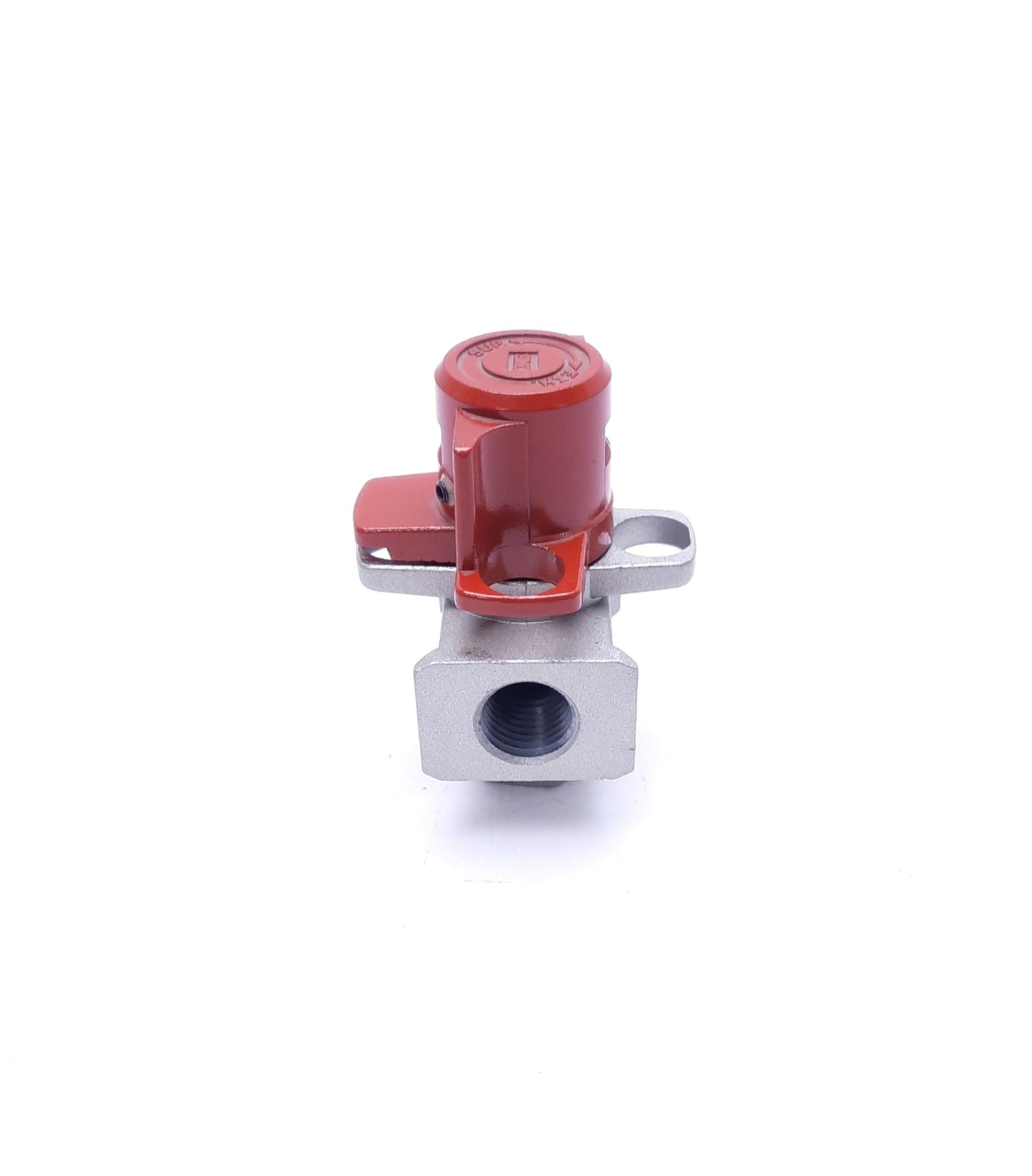 Used SMC VHS20-F02 3-Port Lock Out/Relief Hand Valve, 1/4" NPT, Locking Holes