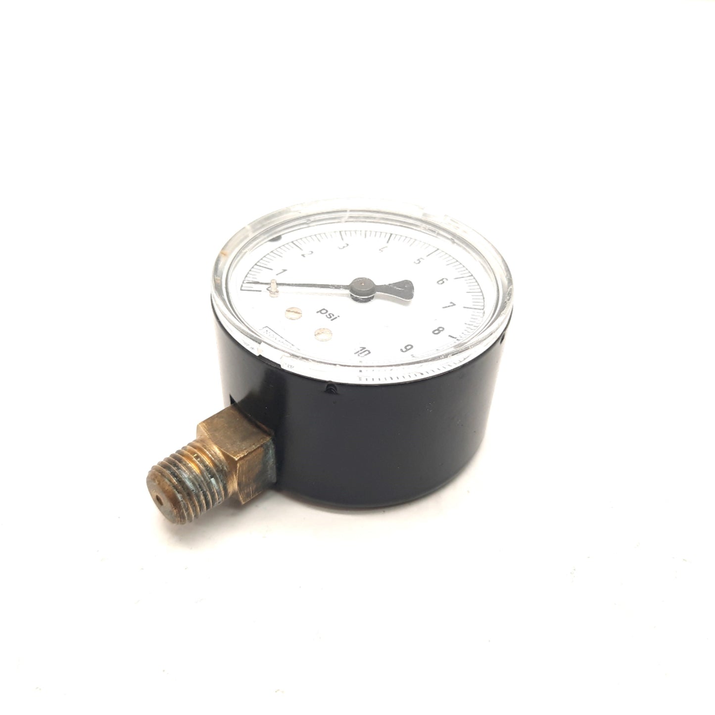 Used Noshock 25-100-10-PSI-1/4-BSC Pressure Gauge D: 2.5" 10 PSI 1/4" NPT