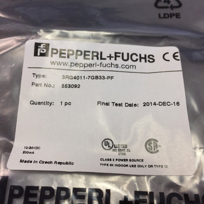 New Pepperl+Fuchs 553092 Inductive Proximity Sensor 10-24VDC 3Pin Range 1.5mm NO PNP
